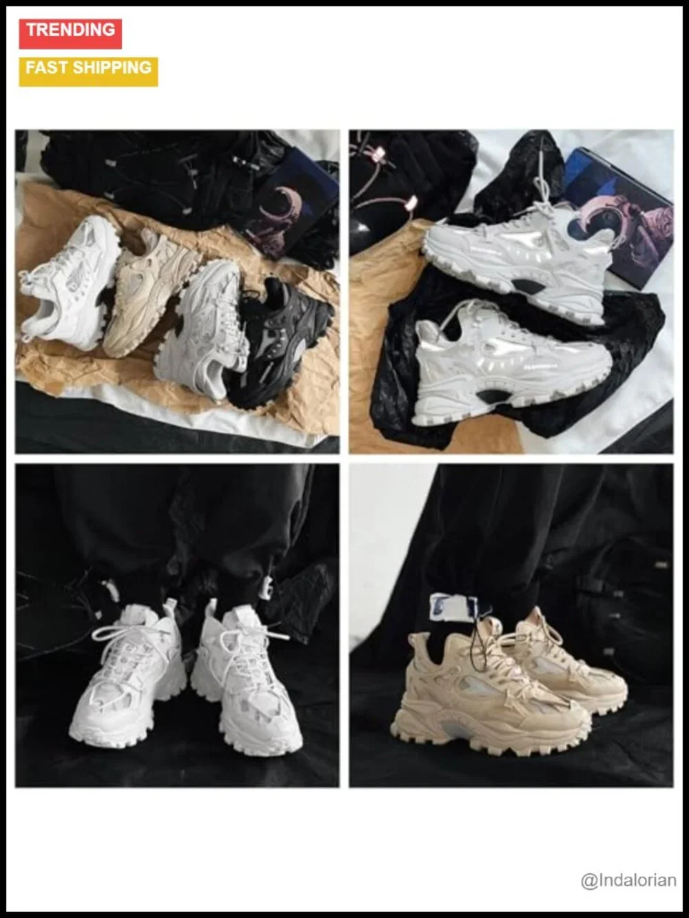 Men's Leather High Top Chunky Platform Sneakers Non Slip Lace Up Casual